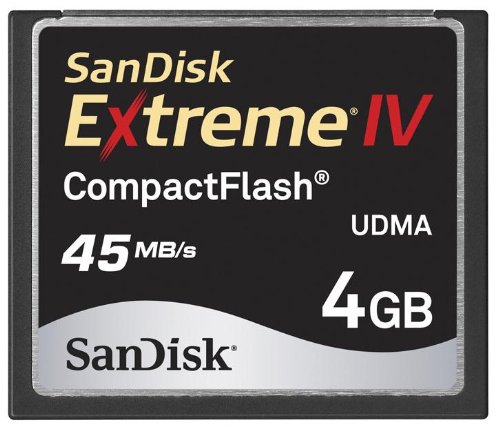 SanDisk 4GB Extreme IV - Compact Flash memory card (SDCFX4-4096-904, Retail Packaging)