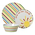 Multi Stripe Melamine Dinnerware Set of 12