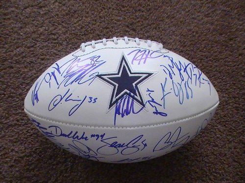 2011 Dallas Cowboys Team Signed Autographed Full Size Football Tony Romo Miles Austin Dez Bryant Coa + Hologram