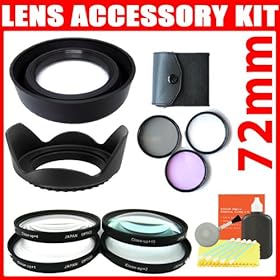 Essential Lens Accessory Kit Includes 3Pcs Filter Kit + Close Up Filter Set (+1, +2, +4 and +10 Diopters) + Hard Tulip Lens Hood + 3 Steps Rubber Lens Hood + Lens Cleaning Kit Ideal FOR CANON XL1 XL2 XL1S