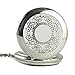 Youyoupifa Stainless Steel Case White Dial Vintage Design Pocket Watch with Chain (Silver)