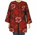 Sutton Studio Womens Red Floral Jacquard Jacket Topper