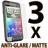 3x THREE Anti-Glare Matte Screen LCD Guard Protector Films for HTC EVO 3D E ....