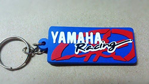 Yamaha Racing Team Rubber Keychain / Keyring Black Red.