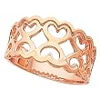 14K Rose Gold Heart Motif Band