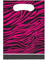 Creative Converting Pink Zebra Boutique Birthday Party Favor Bags, 8 Count