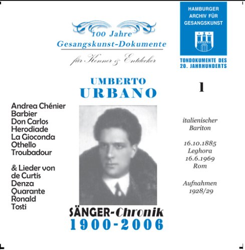 CD-Charts  Search : Umberto Urbano Vol. 1, Historical Recordings from 1928-29