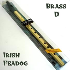Brass Feadog D Note Irish Tin Penny Whistle PACK NEW