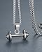 Aoiy Men's Stainless Steel Weightlifting Barbell Pendant Necklace, 24