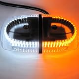 New White /Amber 7-patterns Emergency Warning 240-LED Car Truck Strobe Light Flash Mode#71