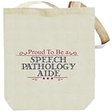 Proud To Be A Speech Pathology Aide Occupations Tote Bag (Beige, Canvas, Unisex)