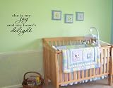 SHE IS MY JOY AND MY HEART'S DELIGHT Vinyl wall quotes stickers sayings home art decor decal
