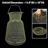 Collapsible Metal Crawfish Lobster Crab Trap Hoop Net