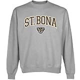 NCAA St. Bonaventure Bonnies Logo Arch Applique Crew Neck Fleece Sweatshirt - Ash