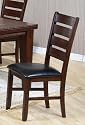 Set of 2 Dining Chairs with Ladder Back Dark Oak Finish