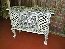 Gift for Him-hand Crafted Bone Inlay Sideboard Chest Tv Stand
