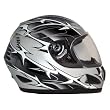 Motorcycle Full Face Helmet DOT - Spikes Grey - Medium