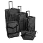 American Flyer Small Dots 5-pc Luggage Set - Black & White