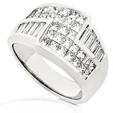 One of a Kind 2.00ctw Princess & Baguette Cut Diamond Band in Platinum (GH/VS-SI)