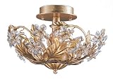 Abbie 12 inch semi flush mount in Gold leaf