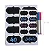 40 Packs Reusable Chalkboard Labels Stickers by Beeasy with 2 Erasable Liquid Chalk Marker ( White & Pink) for Office Home Kitchen's Jars Canisters and Storage