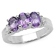 1.35 Carat Genuine Amethyst .925 Silver Ring