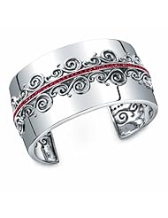 STARHAVEN High Polish Filigree & Center Row Garnet Cuff