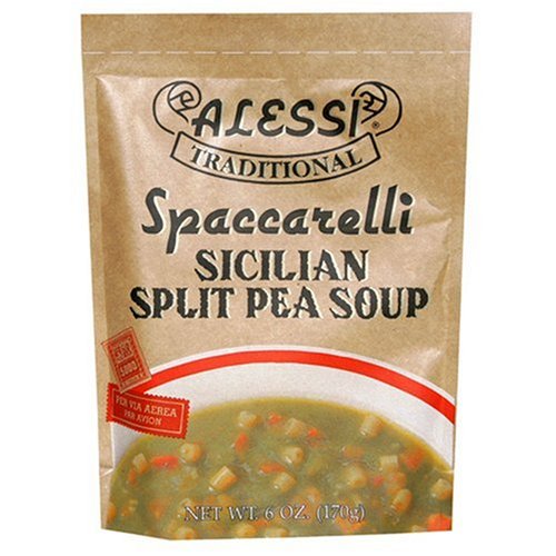 Alessi Spaccarelli Sicilian Split Pea Soup, 6-ounce Pouches (Pack of 6) by Instant Soups