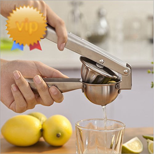 VIVISKY Manual Lemon Squeezer & Citrus Juicer - Stainless Steel Heavy Duty Press by Mafaldas Kitchen (Stainless steel)