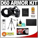 MADE Rubberized Camera Armor (Black) for Nikon D40, D40x & D60 Digital SLR Camera + EN-EL9 Battery + Tripod + Accessory Kit