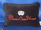 Country Club Hound Pillow with Rhinestone Crown Tiara for Dog Lovers at THE REGAL DOG