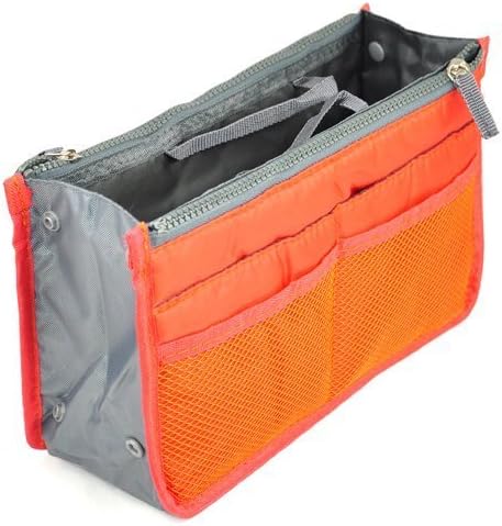 Handbag Pouch Bag in Bag Organiser Insert Organizer Tidy Travel Cosmetic Pocket Tool Bags - Orange