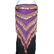 Purple Triangular Hip Scarf/Belt with Gold Beads and Coins