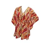 Allover Hawaiian Printed Short Plus Size Tunic Kaftan Party Wear Cover Up VALENTINE'S DAY GIFT