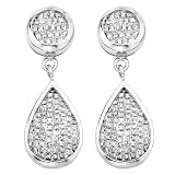 14K White Gold 1 ct. Invisible Set Princess Cut Diamond Drop Earrings