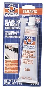Permatex 80050 Clear RTV Silicone Adhesive Sealant, 3 oz.