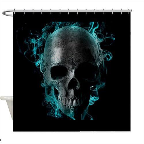 Custom Sugar Skull Head Fabric Thickened Shower Curtain Bathroom Decor 71(W)x71(L)Inches