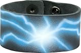 Perri's Leather Bracelet with Airbrushed Design, Lightning