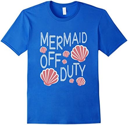 Men's Mermaid Off Duty Funny Cute Little Clam Shells Lover T-shirt Medium Royal Blue