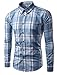Generic Mens Casual Western Plaid Checked Snap Long Sleeve Shirt