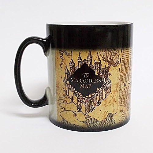 Custom Harry Potter inspired Marauders map morphing mug 11 oz Tea Milk Hot Cold Heat Sensitive Color changing Black and White Ceramic Mug
