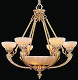 Crystorama Natural Alabaster 895-WH Alabaster 6LT 240w (29H x 30W) Chandelier in French White