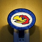 KANSAS JAYHAWKS Team Logo ART-GLASS NIGHTLIGHT (4 1/2 x 4 3/4) by Memory Company
