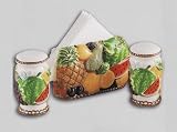 Mixed Fruit 3-D Table Set w/ Napkin Holder and Salt Pepper Shakers *NEW*
