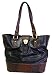 Brahmin Flower Soft Tuscan Black Leather Purse