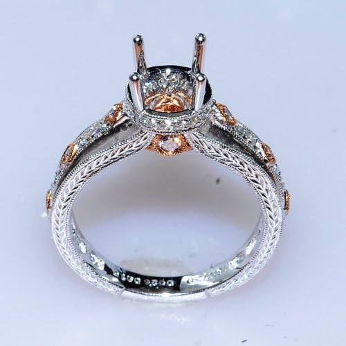 18kt White and Rose Gold Diamond Engagement Ring