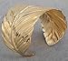 Merdia Weekly Promotion Fashionable Alloy Metal Arched Leaf Shaped Wide Arm Cuff Bangle Bracelet(Golden Color)