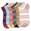 Lot Of 3 Pairs Womens Patterned Anklet Ped Socks (9-11)