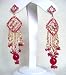 Deep Pink Stones Studded Fashion Earrings