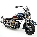 Cool Stars and Stripes Handmade Wrought Iron Motorcycle Toy Model Decor